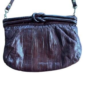 *Vintage* Sunco Genuine Eel Skin Shoulder‎ Bag | Burgundy